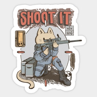 sniper cat Sticker
